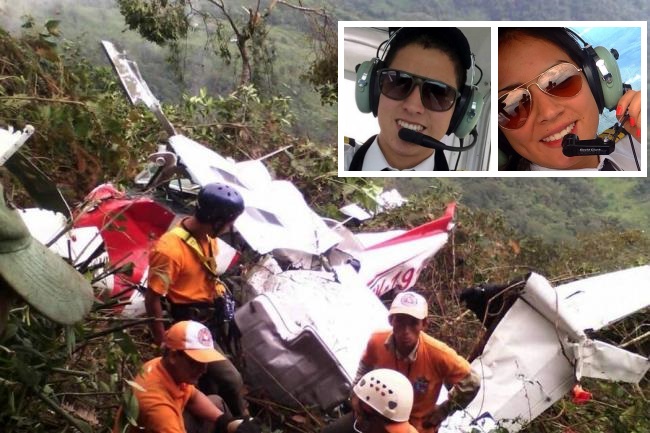En las aeronaves viajaban el capitán Gustavo Guerra, instructor, y los alumnos Hernando Barahona y Alejandra Sánchez. FOTO COLPRENSA