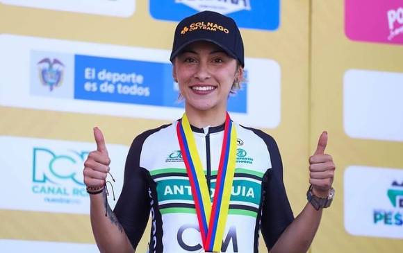 Daniela Atehortúa tuvo destacada actuación este miércoles en Dubai. Foto cortesía Fedeciclismo