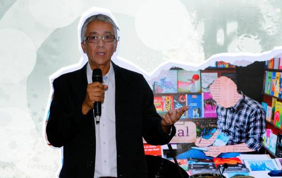 El lanzamiento de la Fiesta del Libro empezó con un recorrido en el Tren de la cultura. Luego siguió en la plazoleta del Parque Explora. FOTO juan antonio sánchez. ilustración: cortesía fiesta del libro.