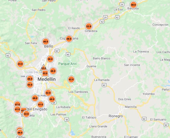 En medio de la cuarentena, calidad del aire amanece deteriorada en el Aburrá