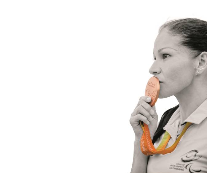 La atleta paralímpica Maritza Arango es una de las deportistas que aún espera el pago de las medallas. FOTO ESTEBAN VANEGAS