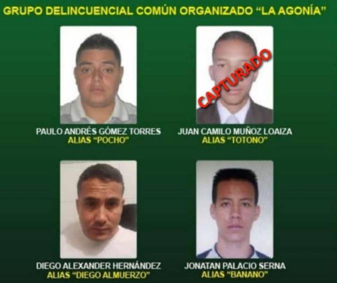 Del cartel de los más buscados de “la Agonía” solo falta por capturar a “Diego Almuerzos”. FOTO: cortesía de la Policía.