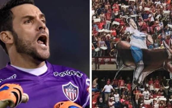 Esta es la imagen con la que el arquero del Junior acompañó su comentario sobre el tifo que le sacaron en norte, los hinchas del Independiente Medellín. FOTO TOMADA DEL INSTAGRAM SEBASTIÁN VIERA