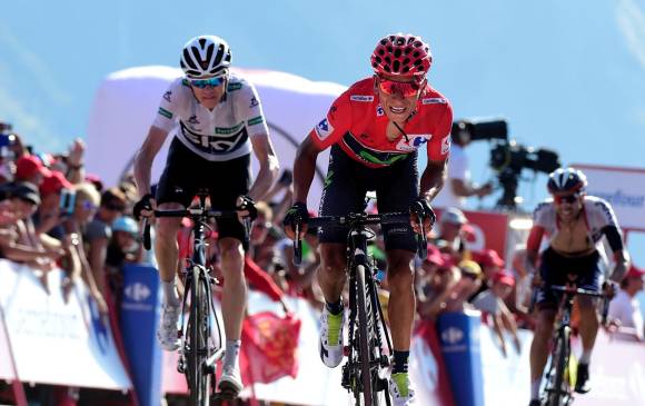 Chris Froome y Nairo Quintana en la vuelta a españa 2016. FOTO AFP