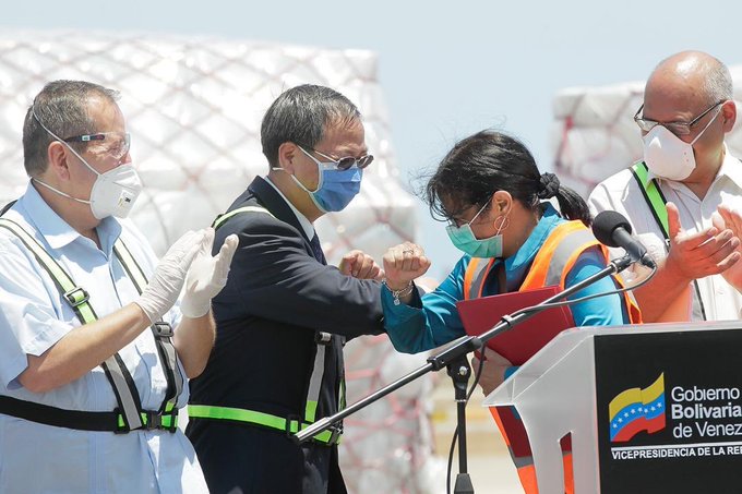 El 28 de marzo, Venezuela agradeció a China la donación de 500.000 pruebas de coronavirus. FOTO Vicepresidencia Venezuela