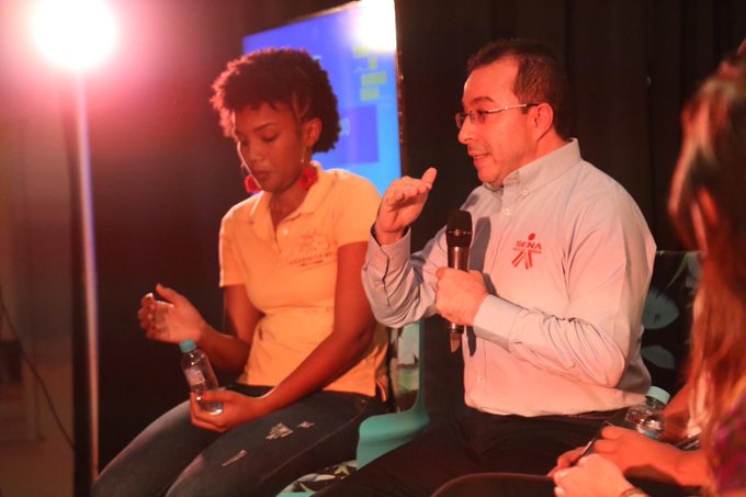 Director del SENA durante su intervención en el Festival Detonante. FOTO TWITTER @SENAComunica