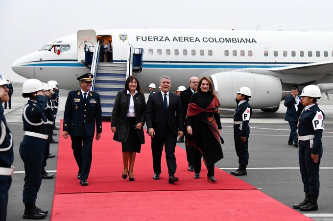 Llegada del presidente Duque a Lima, Perú. FOTO Cortesía Presidencia