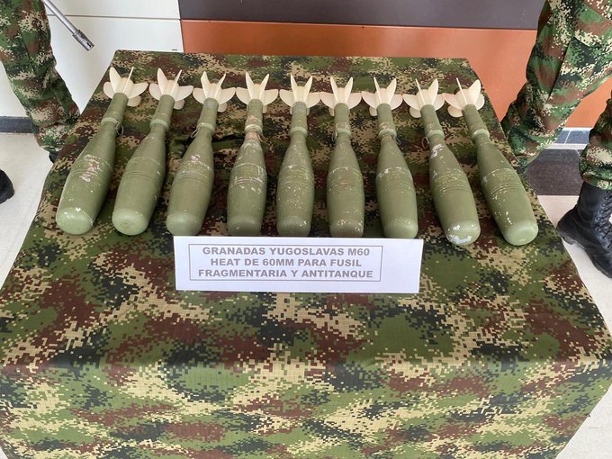 Granadas antitanque de 60 milímetros. FOTO CORTESÍA EJÉRCITO