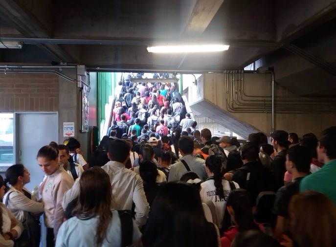 Así luce el panorama en la estación Niquía. FOTO CORTESÍA @FranklinForero