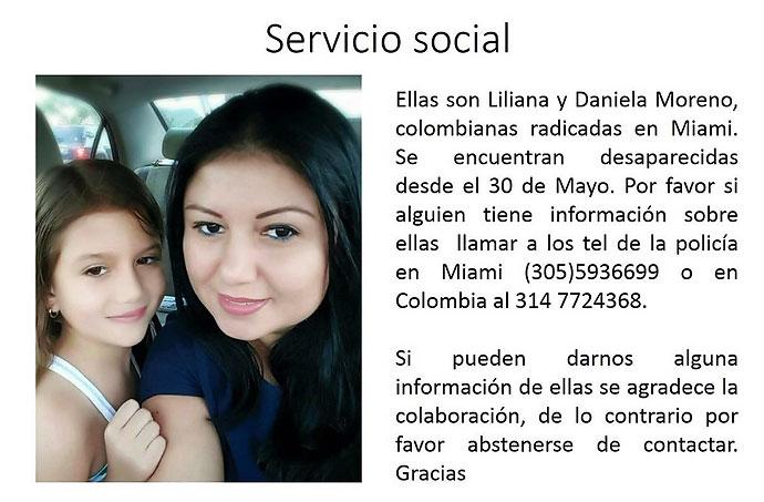 Colombiana y su hija de ocho años están desaparecidas en Estados Unidos