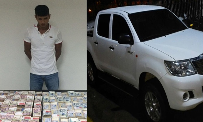 Una operación policial realizada en la vía que conduce de Montería al municipio de Tierra Alta (Córdoba) permitió la incautación de 710 millones de pesos. FOTO COLPRENSA