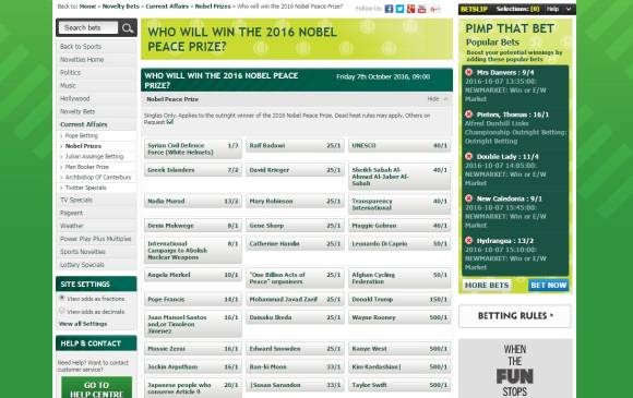 La página web donde puede apostar que Santos ganará el Nobel de Paz
