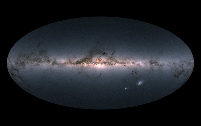 El cielo de nuestra galaxia que ve Gaia. Ahí están los 1.700 millones de estrellas estudiadas. Foto ESA/Gaia