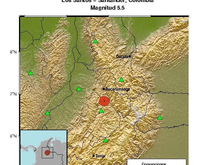 Temblor de tierra este miércoles 30 de mayo. Epicentro en Santander. FOTO: CORTESÍA 