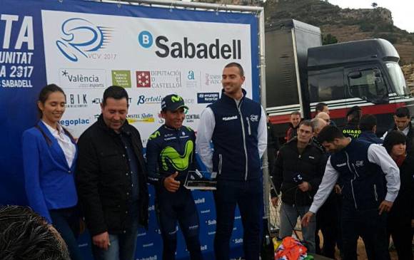 Nairo le sacó 40 segundos de diferencia al pedalista que entró en segundo lugar. FOTO @Movistar_Team