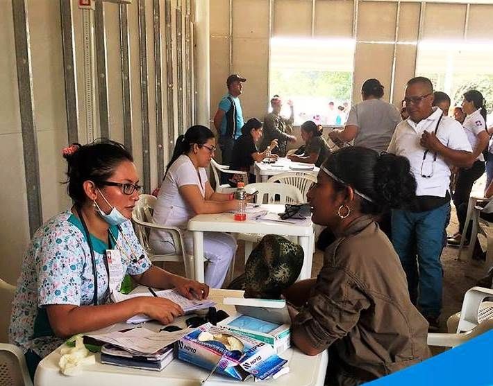 Brigada de salud en la Zona Veredal de La Carmelita, departamento de Putumayo. FOTO Colprensa 