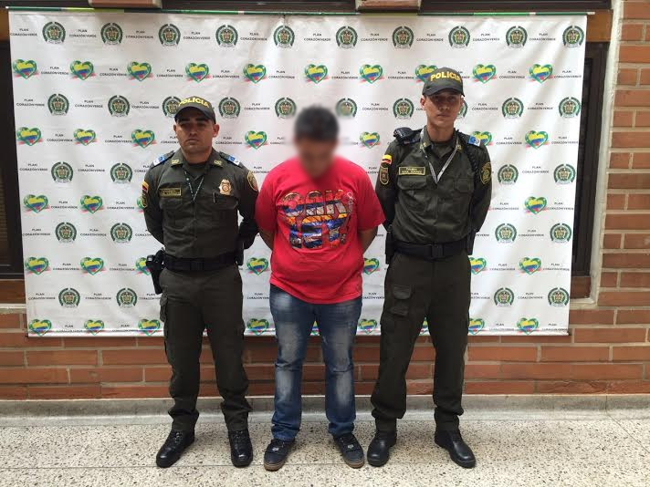 Duván Estiven Lopera Calderón, alias Duván fue capturado en el municipio de Bello. FOTO Cortesía