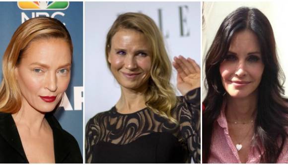 Uma Thurman, Renee Zellweger y Courtney Cox, solo algunas actrices cuya transformación es notoria. FOTOS AFP, Reuters y Twitter