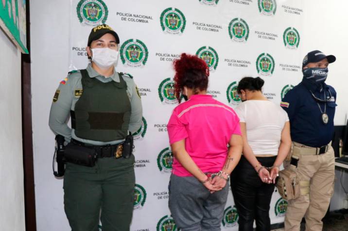 Las capturadas fueron dejadas a disposición de la autoridad competente para que les defina su situación jurídica. FOTO COLPRENSA