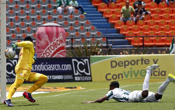 Jonathan Copete abrió el marcador para Atlético Nacional. Foto: Henry Agudelo.