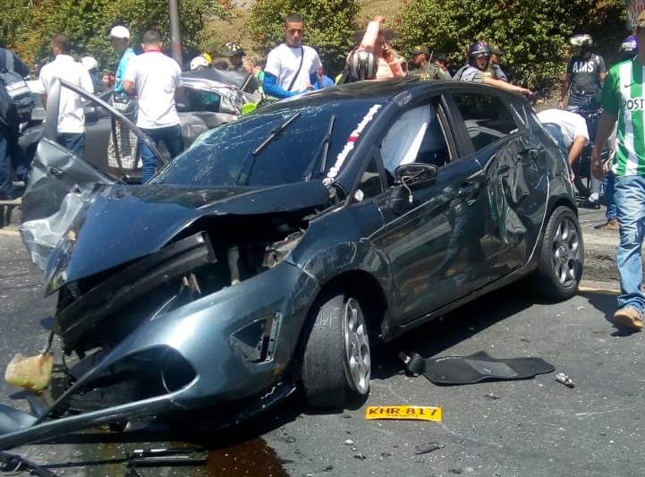 Múltiple choque en el norte de Medellín deja seis heridos