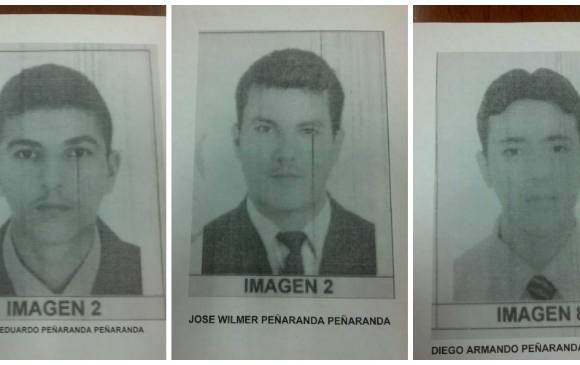 Estos son los tres hermanos a los que el ente investigador señala como responsables del hecho. FOTO CORTESÍA