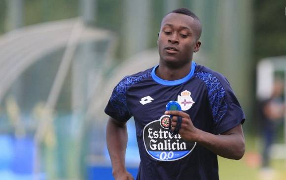 El futbolista antioqueño Marlos Moreno se entrenó este viernes por primera vez con el Deportivo La Coruña de España. FOTO Cortesía Deportivo La Coruña.