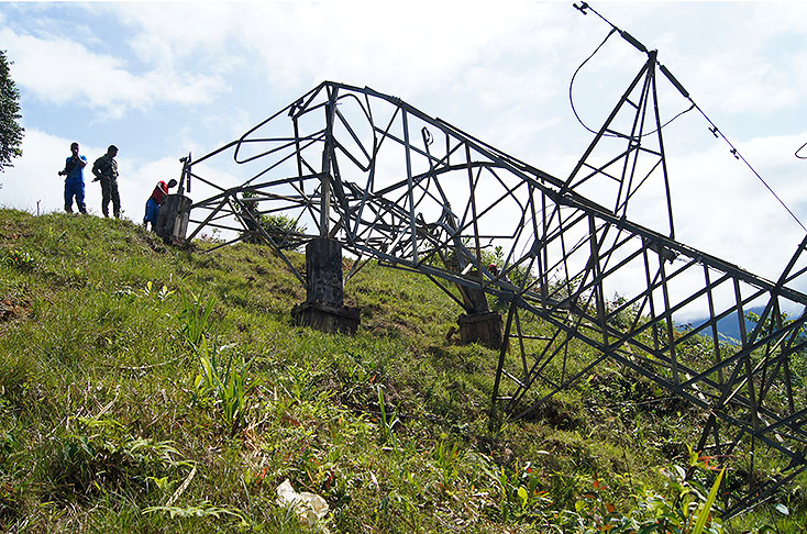 Imagen de archivo para ilustrar el atentado contra la infraestructura eléctrica en Guaviare. FOTO ARCHIVO COLPRENSA