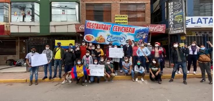 Colombianos en Perú piden al Gobierno que los ayude a volver. FOTO: Cortesía