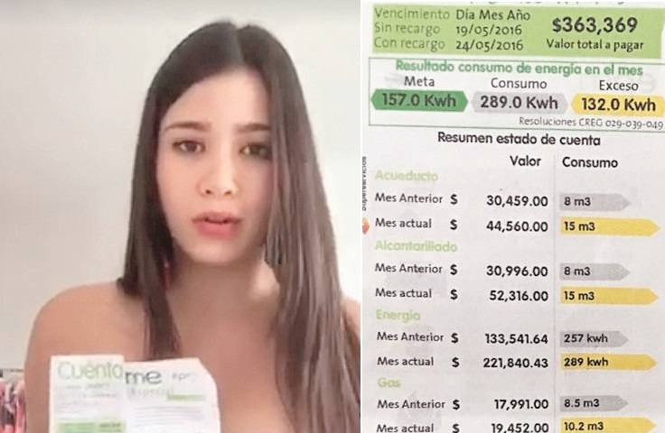 Ante la cantidad de quejas que recibió en su cuenta de Facebook una joven, esta decidió crear un canal en YouTube para recoger los comentarios de los que se quejan en los valores de las facturas. FOTO QHUBO MEDELLÍN