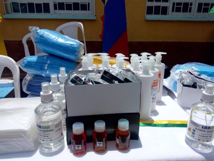 Insumos médicos hacen parte de las ayudas entregadas por las empresas mineras para atender la pandemia. Foto Cortesía