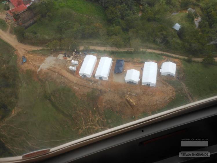 Punto de concentración en La Plancha, Anorí. Foto Cortesía Gobernación