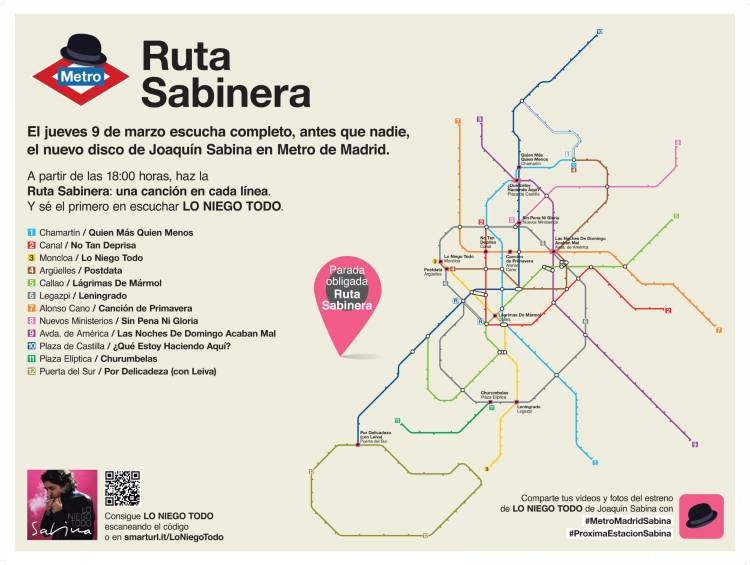 Esta es la imagen compartida en la página de Joaquín Sabina sobre cómo será la Ruta Sabinera. FOTO Cortesía jsabina.com 