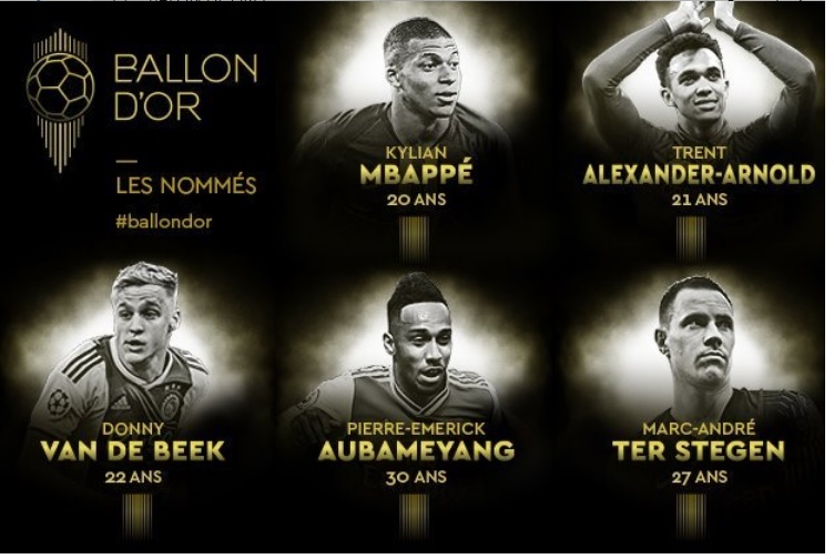 Revelan nominados al Balón de Oro