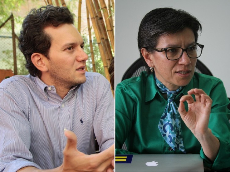De izquierda a derecha, el senador del Centro Democrático, Alfredo Ramos Maya, y la senadora de Alianza Verde, Claudia López Hernández. FOTO El Colombiano / Colprensa.