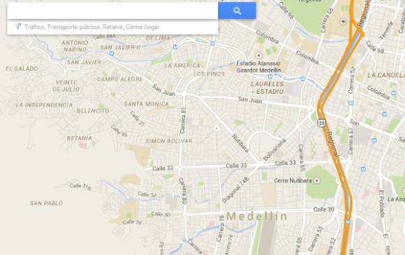 Así se ve una parte de Medellín en Google maps. FOTO Internet