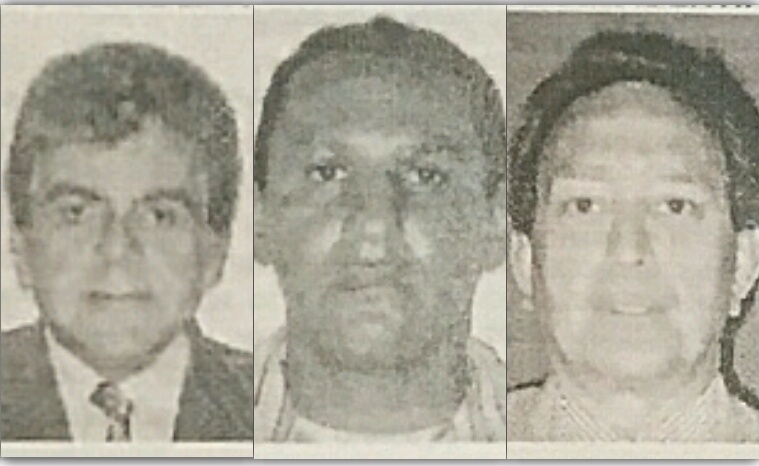Capturados y pedidos en extradición por el delito de Narcotráfico. En la foto de izquierda a derecha: Fabio Simón Younes, Marlon Marín y Armando Gómez. FOTO COLPRENSA