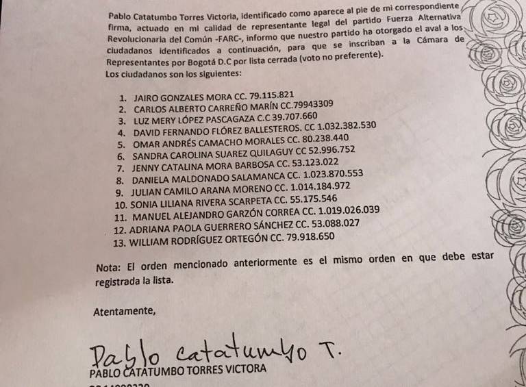 Farc inscribió sus candidatos al Congreso de la República