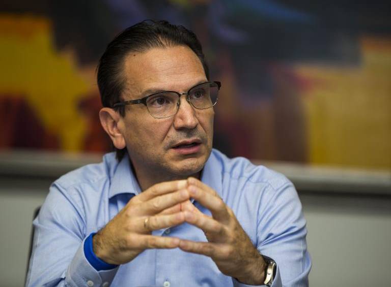 Juan Carlos Mora es el presidente de Bancolombia. La entidad cerró con un valor de créditos colocados de 200 billones de pesos. FOTO Julio César Herrera