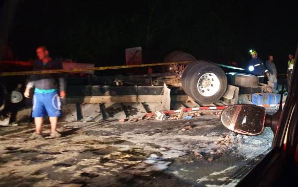 El accidente ocurrió en el sector La Milagrosa. FOTO: CORTESÍA GUARDIANES ANTIOQUIA