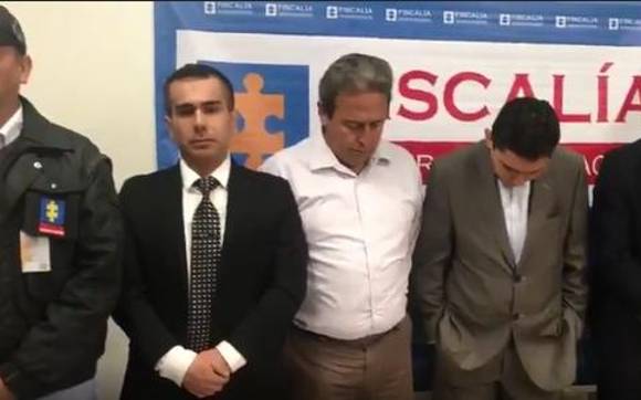 Captura de pantalla del video en el que la Fiscalía anunció la captura de Masmela y los otros implicados. FOTO: COLPRENSA