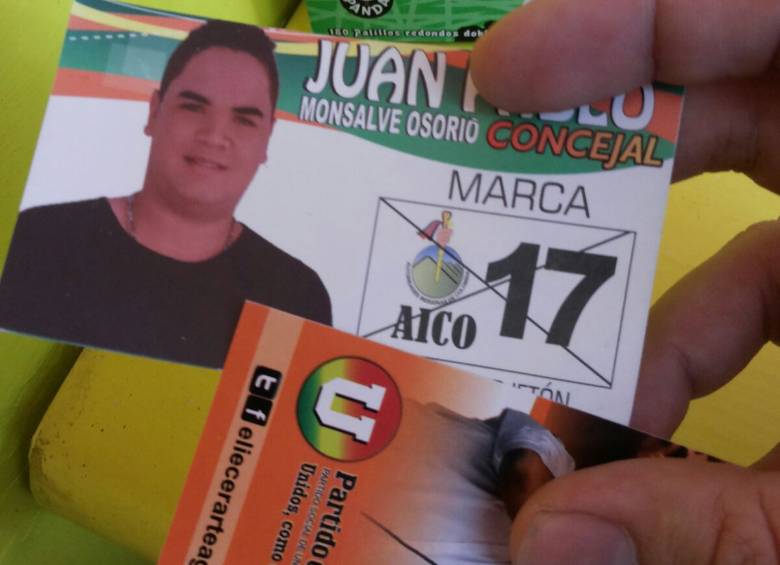 Las campañas políticas han creado un sistema de publicidad subliminal en el municipio de Apartadó, para evadir la norma que prohibe hacer propaganda cerca a los puestos de votación. FOTO Nelson Matta
