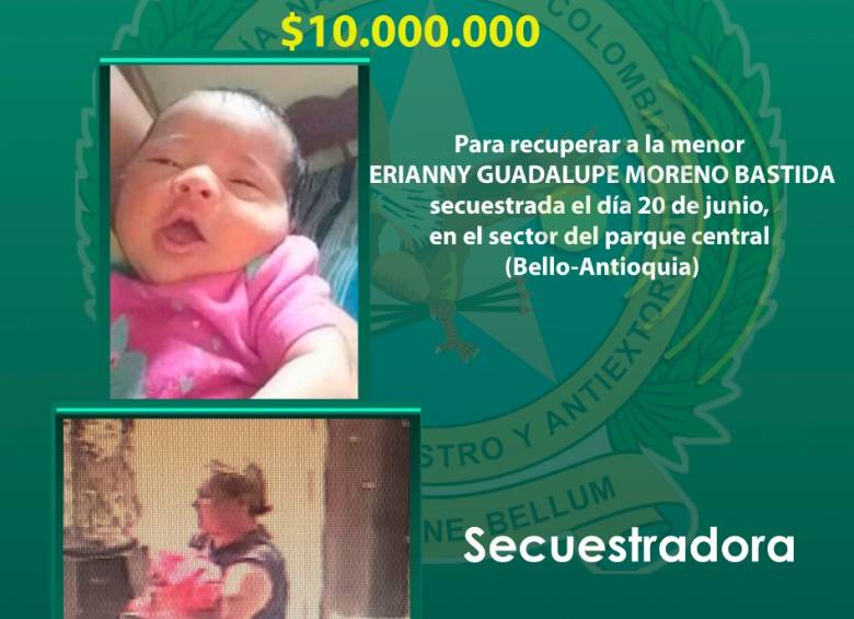Este es el cartel con el que la Policía está buscando a la secuestradora.