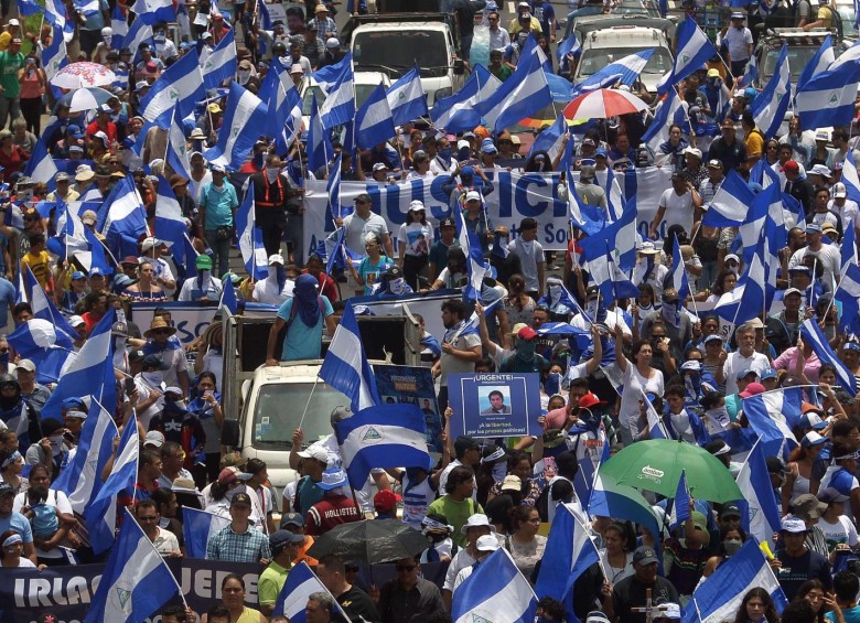Miles de opositores de Daniel Ortega salieron a las calles el pasado sábado a protestar en contra el mandatario. FOTO afp