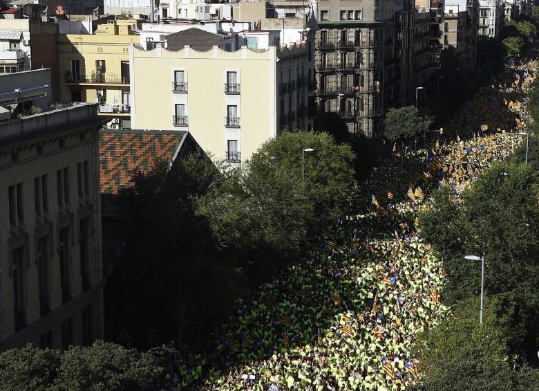 Masiva marcha independentista en Barcelona por la Diada