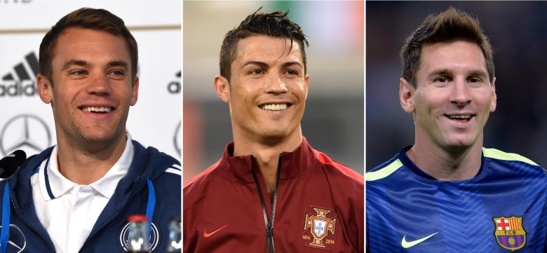Cristiano Ronaldo es candidato para ganar el Balon de Oro que entregará la Fifa el próximo 12 de enero. No la tiene fácil frente a Lionel Messi y entra en la pelea el arquero Manuel Neuer. FOTOO AFP