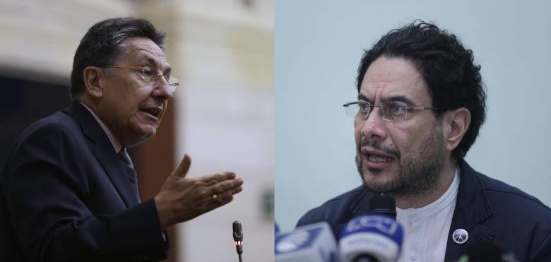 Iván Cepeda y Néstor Humberto Martínez se enfrentan por la JEP. FOTO: 
