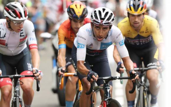 Hasta ahora, Bernal ha sido el colombiano que ha logrado mantener el fuerte ritmo de corredores como Roglic y Pogacar. Hoy se espera otro buen mano a mano con ellos. FOTO AFP