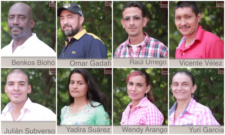 Estos son los ocho negociadores que presentó las Farc, FOTOS CORTESÍA.