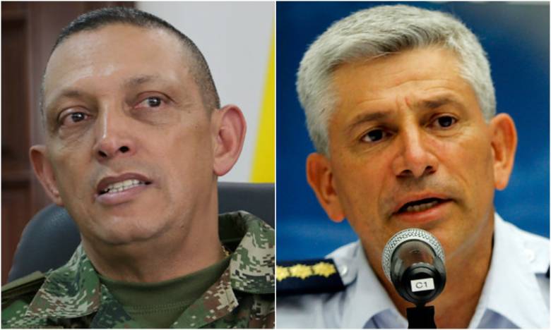 Los comandantes del Ejército Nacional, general Jaime Lasprilla, y de la Fuerza Aérea, general Guillermo León. FOTOS COLPRENSA